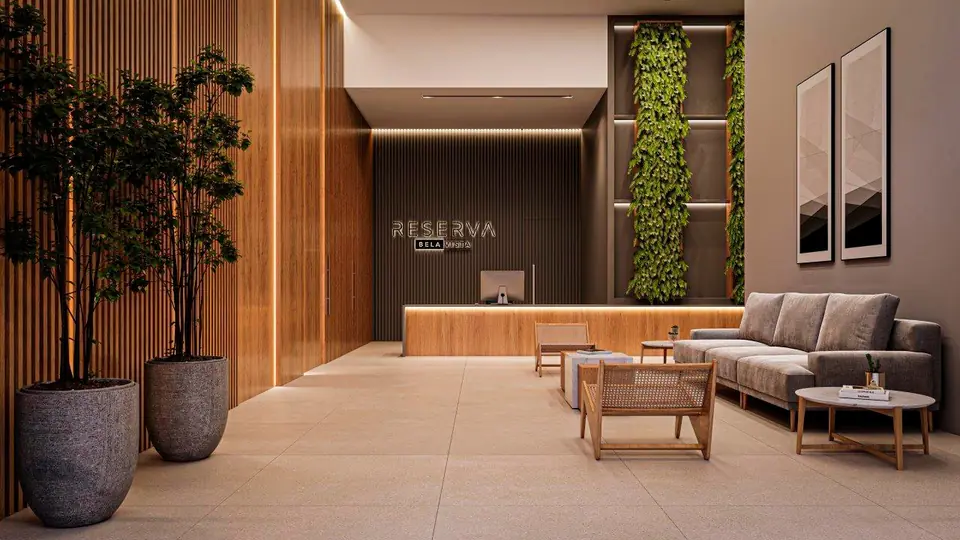 Lobby com pé direito duplo, Reserva Bela Vista